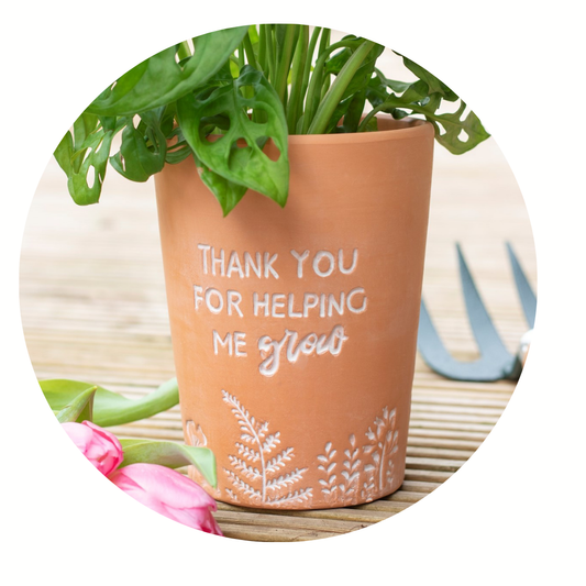 Thank You For Helping Me Grow Terracotta Plant Pot