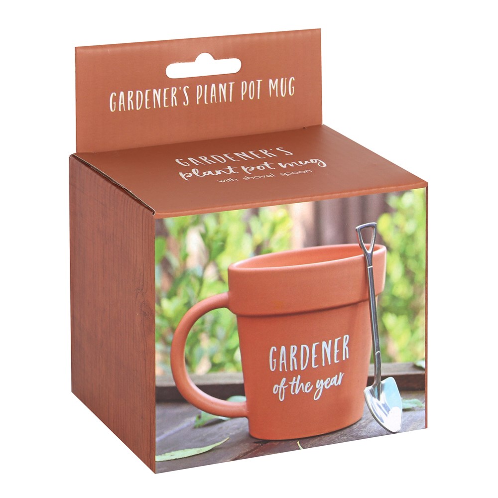 Mok/beker Gardener of the year pot with shovel spoon