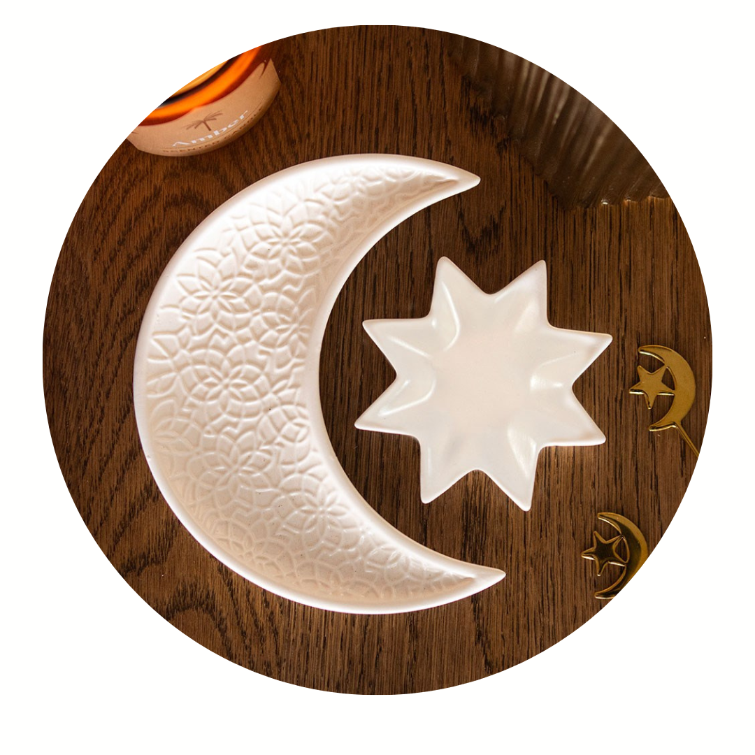 Halve maan en ster trinket schaaltjes