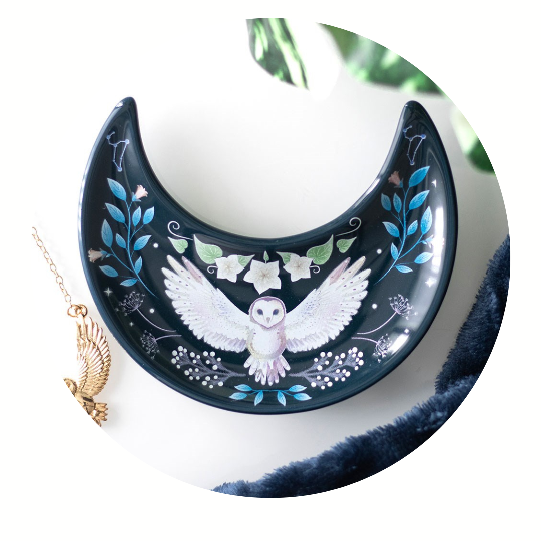 Trinket schaaltje maan & uil