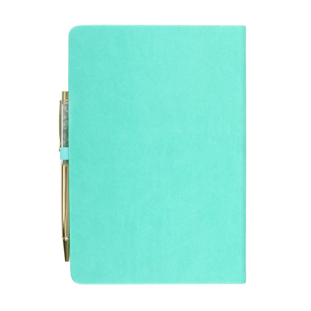 Welzijn journal met groene aventurijn pen